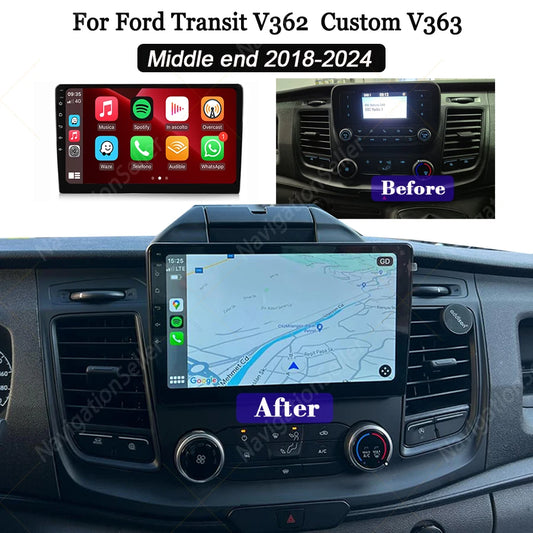 VIGOHI For Ford Transit Custom Pantalla 2018 2019 2020 2021 2022 2023 2024 Android Radio Carplay Multimedia Youtube Tiktok Wifi