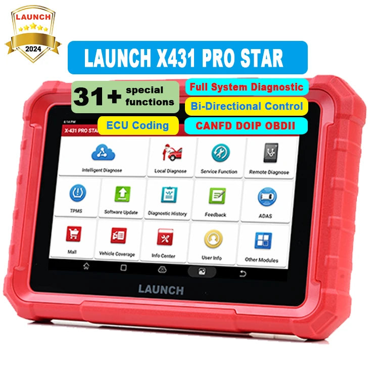 LAUNCH X431 PRO Star Bi-Directional Diagnostic Scanner, , ECU Coding, Full System OBD2 Scan Tool with CANFD, DoIP, FCA AutoAuth