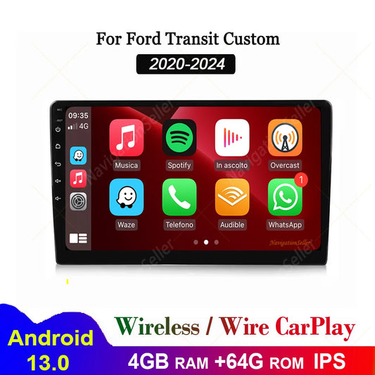 VIGOHI For Ford Transit Custom Pantalla 2018 2019 2020 2021 2022 2023 2024 Android Radio Carplay Multimedia Youtube Tiktok Wifi