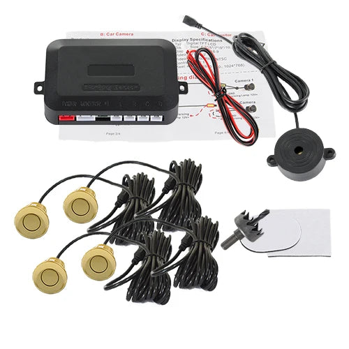 SINOVCLE 4 Sensors Buzzer 22mm Car Parking Sensor Kit Reverse Backup Radar Sound Alert Indicator Probe System 12V Free Shipping