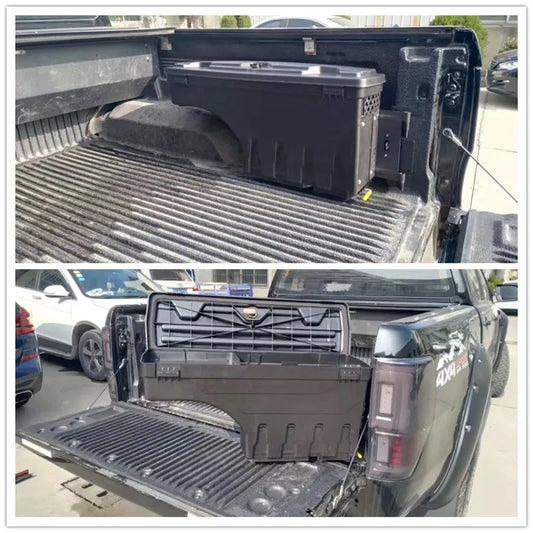 2 PCS PICKUP AUTO PARTS TOOL BOX REAR TRUCK TAILGATE STORAGE EXTERIOR BOXES FOR RANGER T6 T7 T8 XLT 2012-2020 EXTRA ACCESSORIES