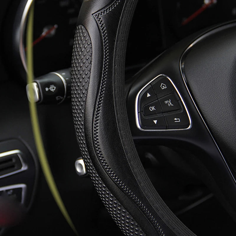 Car Steering Wheel Cover Funda Volante Braid on the Steering wheel Volan Comfortable Durable For 37 38 CM Auto No Inner Ring