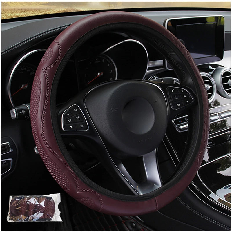 Car Steering Wheel Cover Funda Volante Braid on the Steering wheel Volan Comfortable Durable For 37 38 CM Auto No Inner Ring