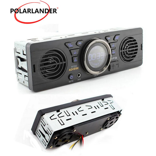 Car Radio MP3 Audio Player AV252 1 Din Bluetooth Hands-free Stereo FM Builtin 2 Speakers Supports USB SD AUX Playback