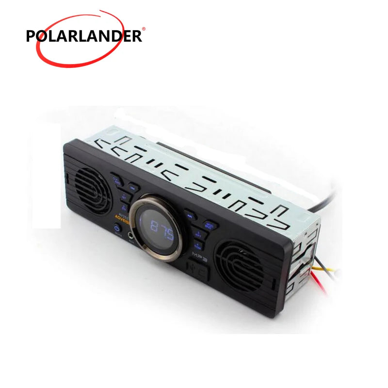 Car Radio MP3 Audio Player AV252 1 Din Bluetooth Hands-free Stereo FM Builtin 2 Speakers Supports USB SD AUX Playback