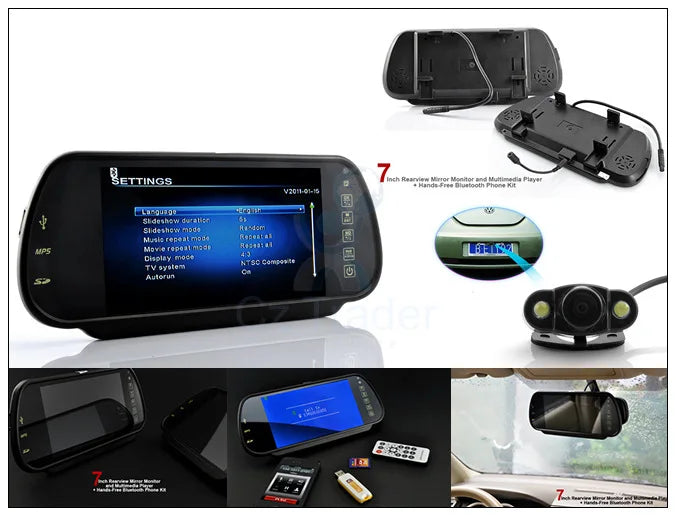 Car Styling 7 Inch TFT LCD Screen Car Rear View Monitor Display Car MP5 Player with Wifi Rearview Reverse Camera Car TV Display