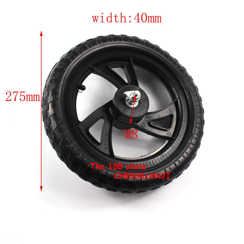 High quality 12 inch solid wheel balancing car sliding non inflatable front and rear plastic s