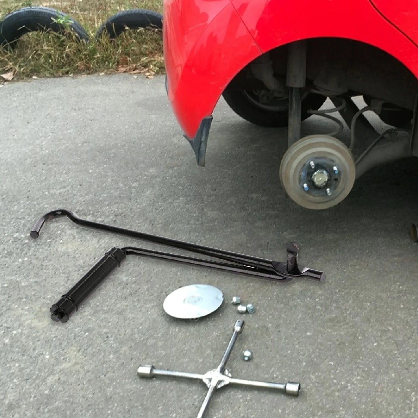 Car Hand Jack Accessories Labor-saving Wheel Repair Tool Metal Handle Scissor Jack Rocker Black For Truck Car Repair Accessories