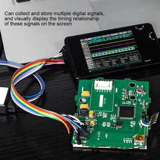 Logic Analyzer Portable Digital Logic Analyzer 2.8in  LCD Display 4 Channels for Automotive Electronics Mini Logic Analyzer