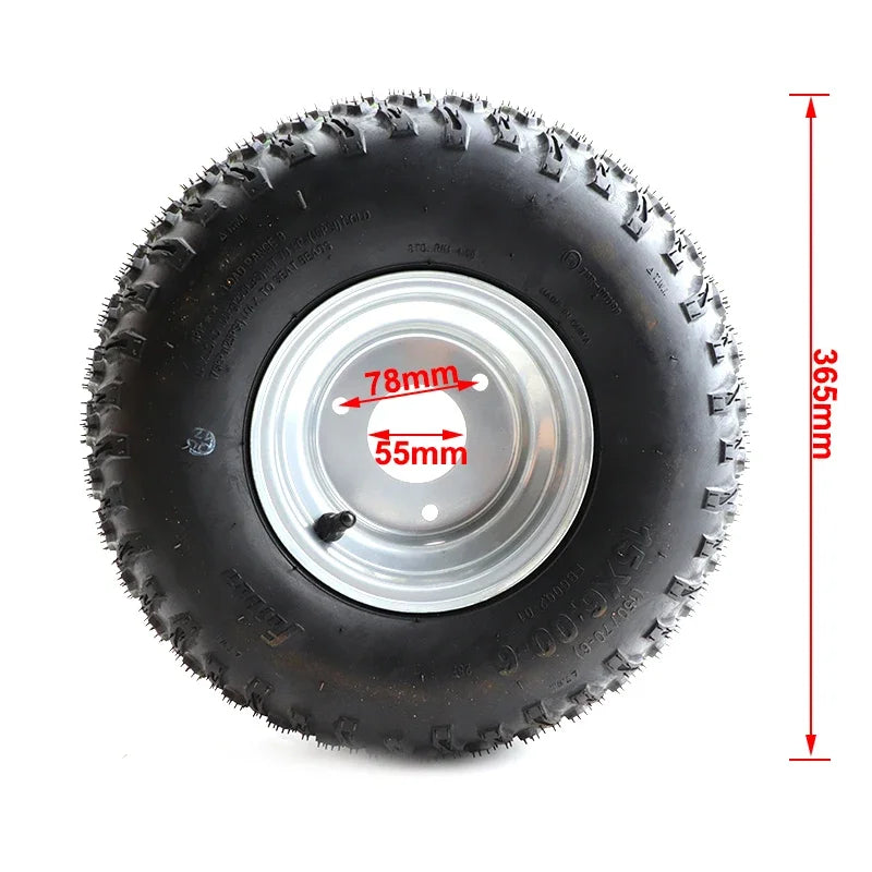 6 inch inflatable wheels 15x6.00-6 Tubeless tire For Lawn mower golf cart ATV Buggy Quad Bike Go Kart farm vehicle vacuum Tyre