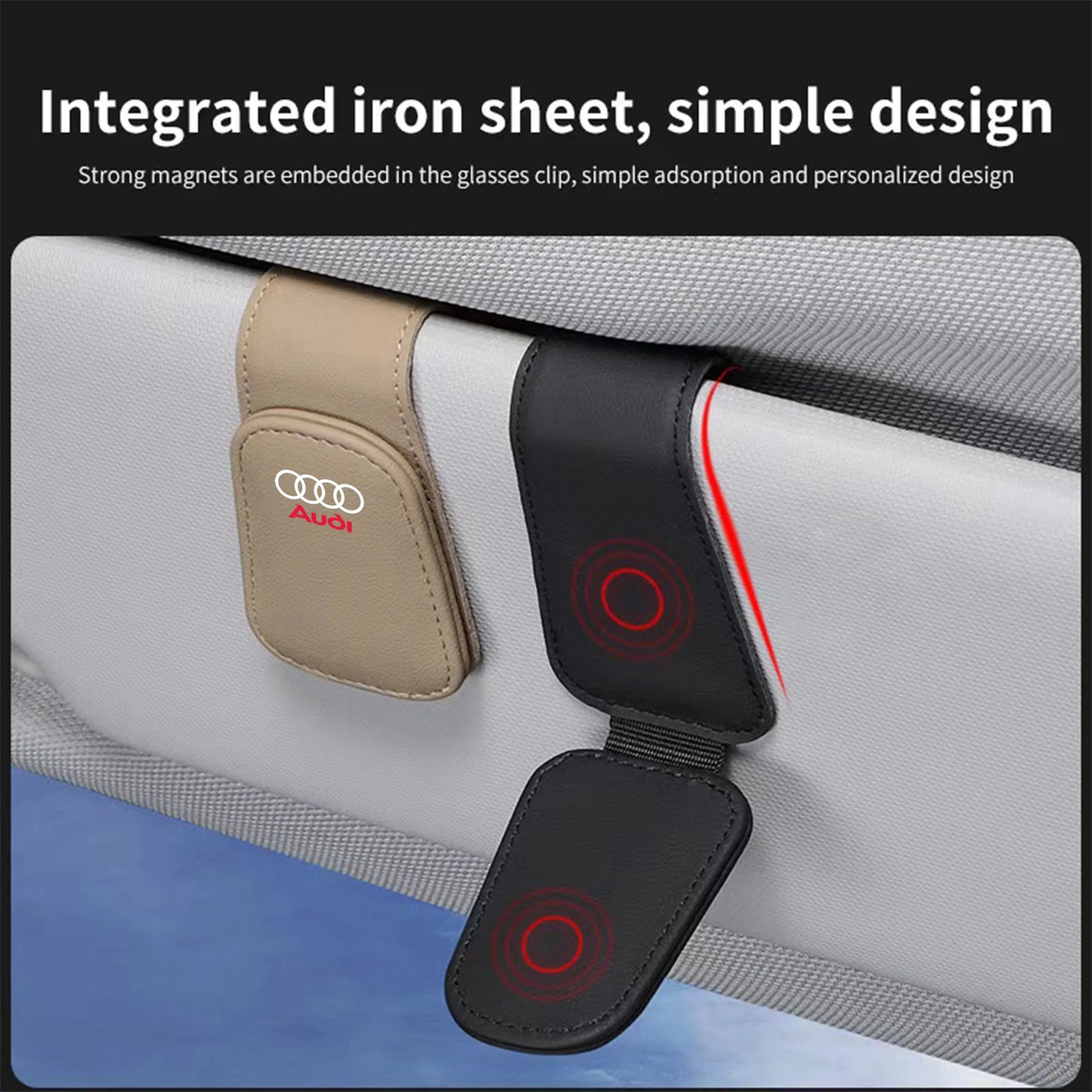 Car Interior Glasses Clip Sunshade Storage Brace Auto Accessories For Audi Q5 Q7 B5 B6 B7 B8 B9 8P 8V 8L A5 A4 C6 C5 A6 7 A8