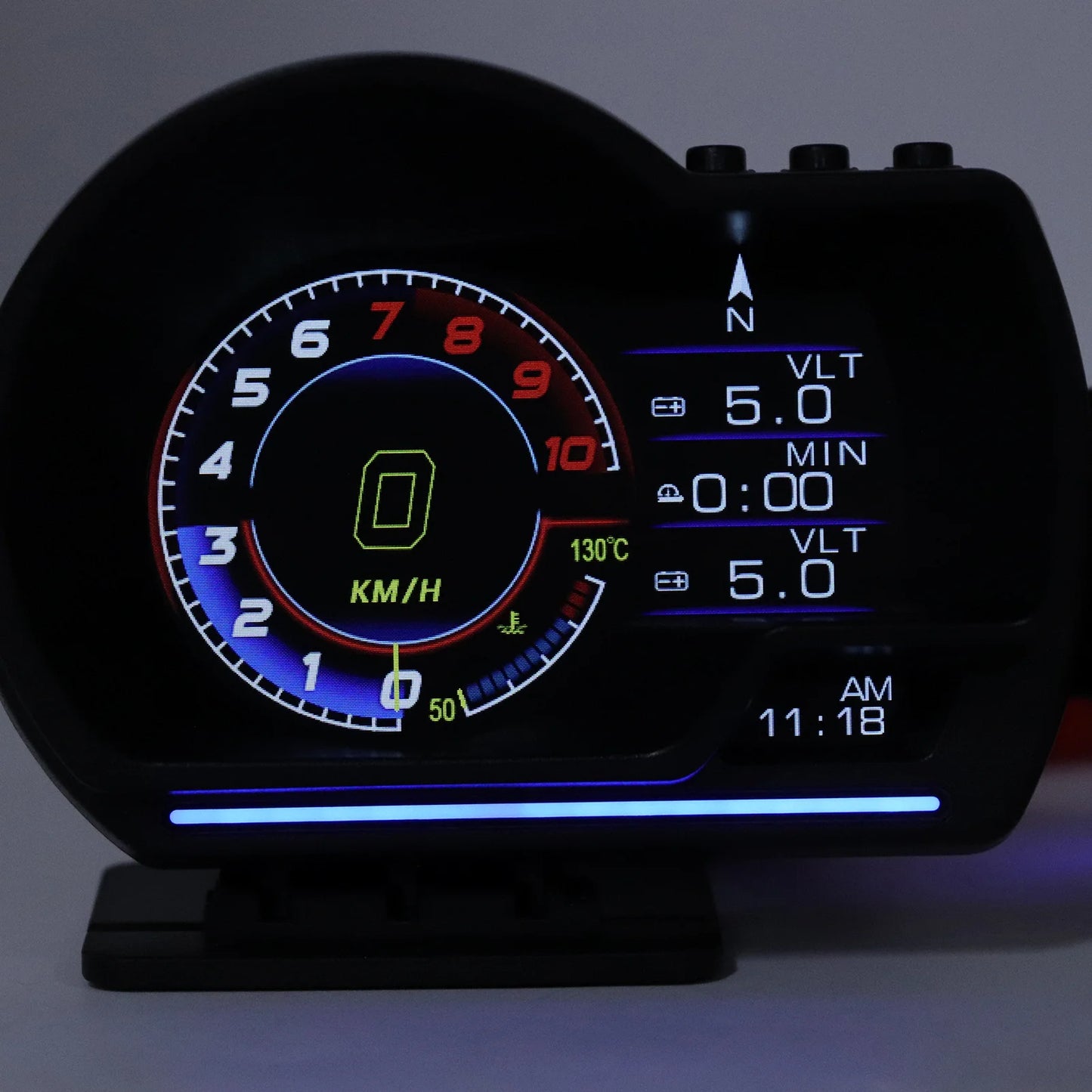 Car Smart Head Up Display OBD2 GPS Digital HUD Speedometer Turbo RPM Alarm Head‑Up Displayer