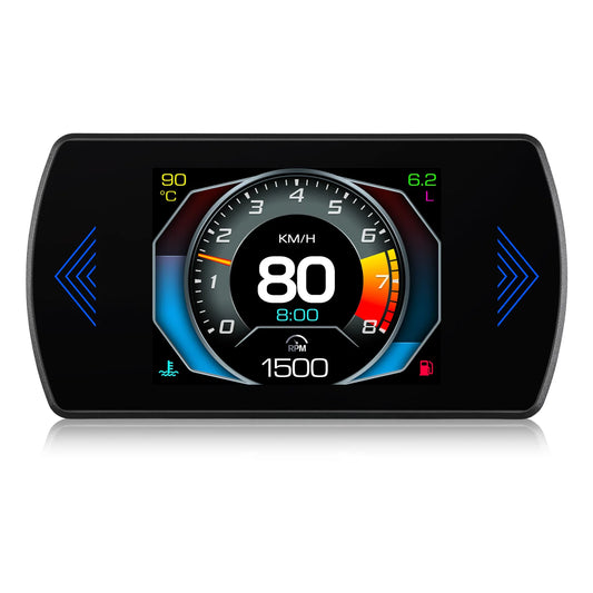 Digital Car HUD P12S OBD2 Head Up Display Turbine Pressure Speed RPM Water Temp Fuel Consumption Voltage Overspeed Alarm custom