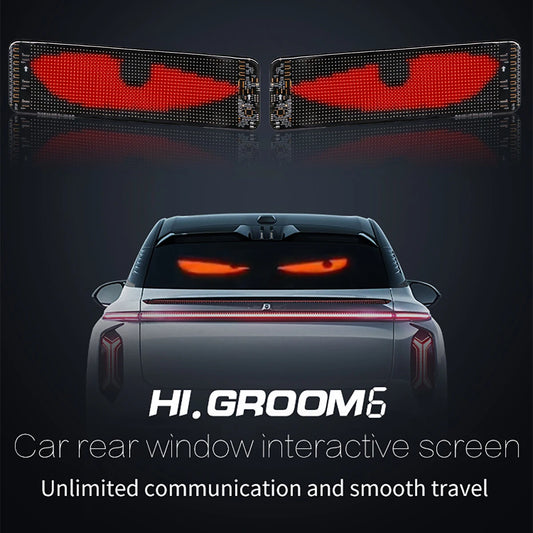 Car Smart LED Display Rear Windshield Interactive Screen DIY Pattern Graffiti Scrolling Text Funny Matrix Pixel Panel APP Cont