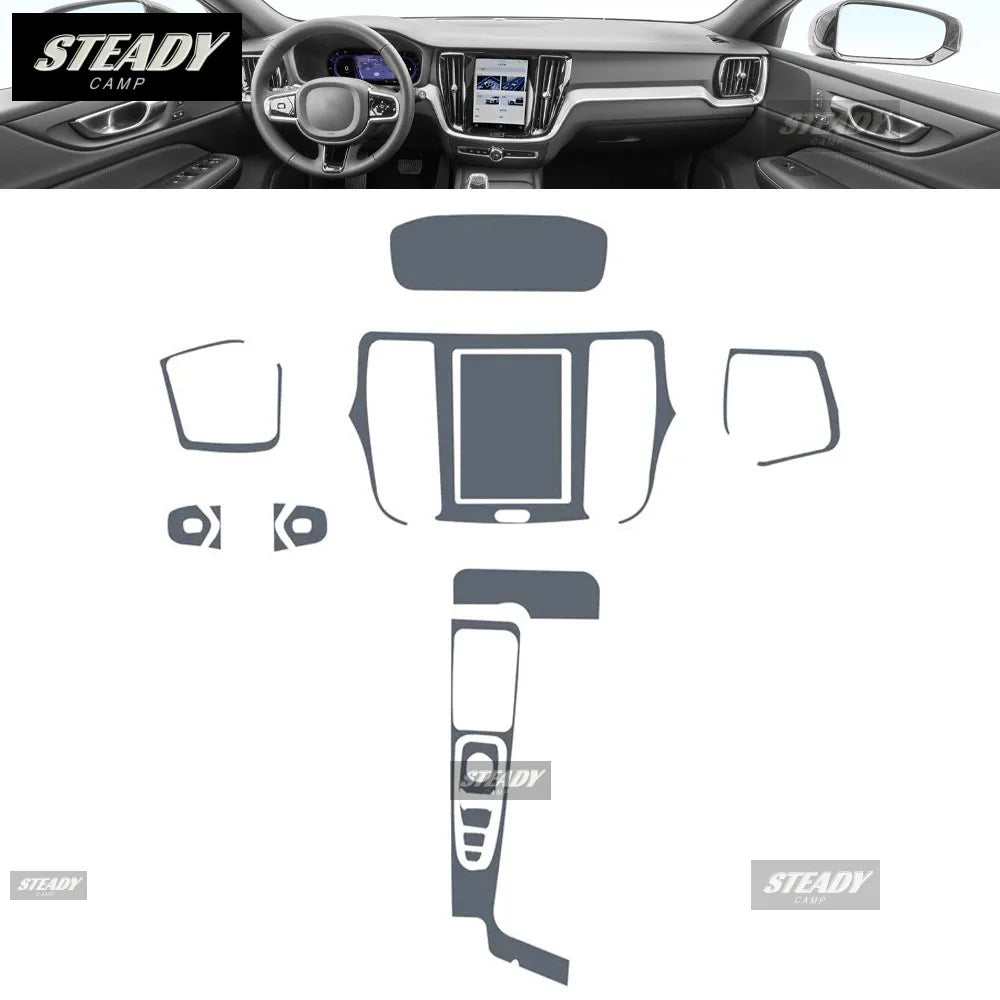 For Volvo V60 2020-2024 Car interior Center console transparent TPU Paint protective film Anti scratch sticker LCD screen PPF
