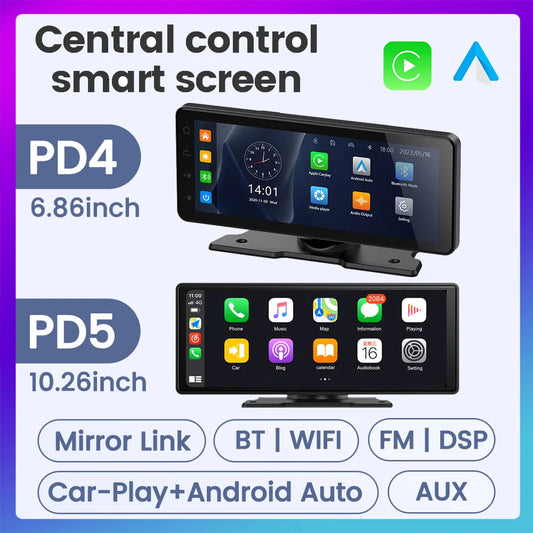 10.26/6.86inch Wireless Android Auto Carplay Smart screen car intelligent systems Universal Car Raido Screen Multimedia Player