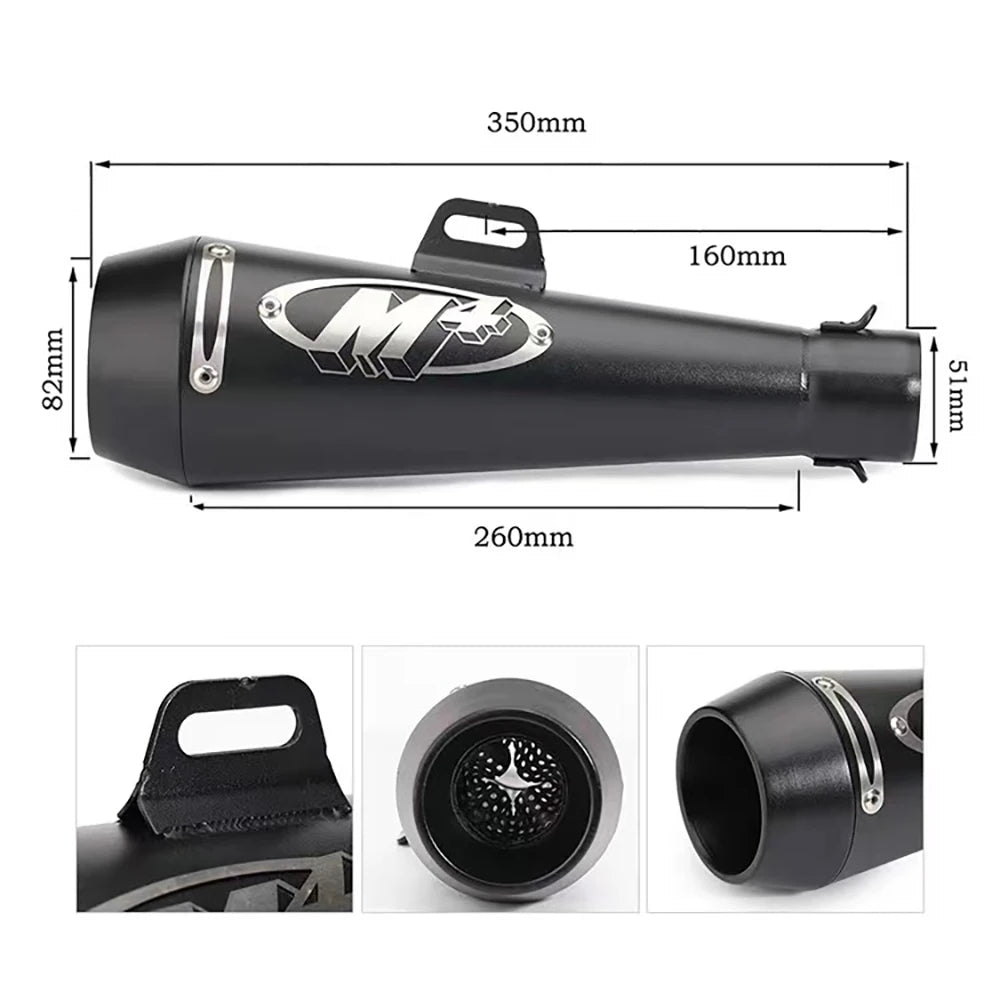51MM motorcycle exhaust M4 escape  motorcycle pot muffler slide on SUV Motorcycle 300cc 600cc 1000cc for Huanglong 300/600 Z400