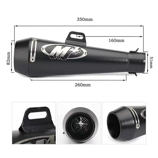 51MM motorcycle exhaust M4 escape  motorcycle pot muffler slide on SUV Motorcycle 300cc 600cc 1000cc for Huanglong 300/600 Z400