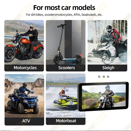 6inch Wireless CarPlay Moto Portable Digital Motorcycle Dashboard IP67 GPS Navigation Display Screen Android Auto Monitor