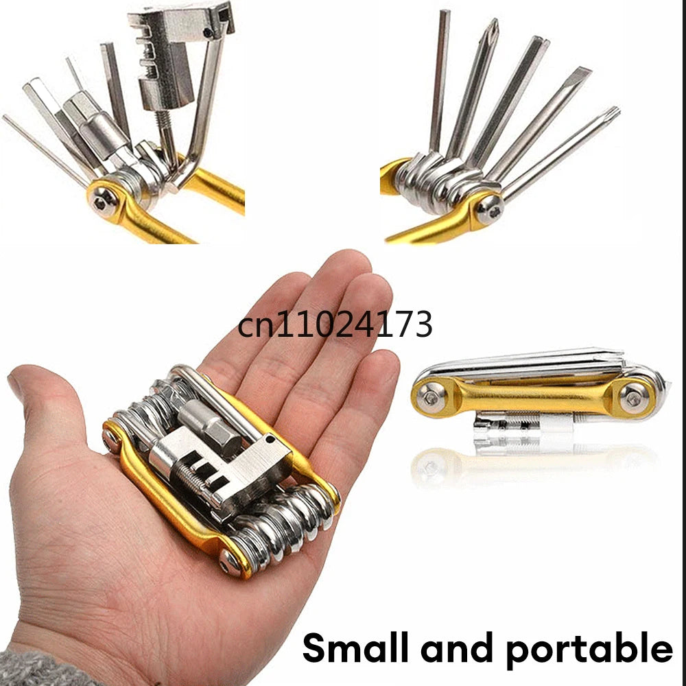11 in 1 Bicycle Repair Tool Kit Mountain Bike Wrench Screwdriver Chain Hex Spoke Multifunction Bicycle Repair Set Cycling Tool