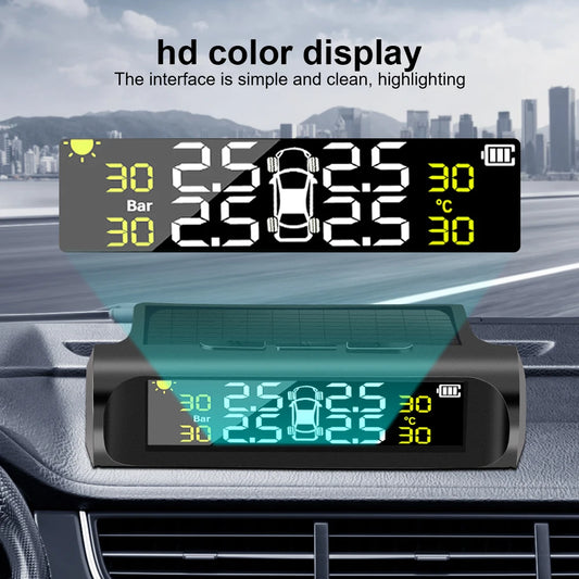 Digital LCD Display Auto Security Alarm Systems Tyre Pressure Monitoring System with 4 External Sensors Car TPMS Universal