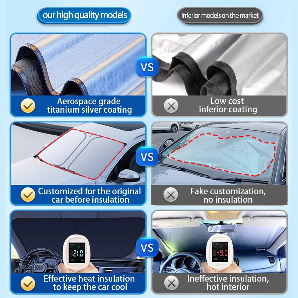 Car Windshield SunShade Cover for Volvo EX90 XC90 XC40 XC60 V60 V90 S60 S90 C30 S40 V40 Anti UV Car Accessories