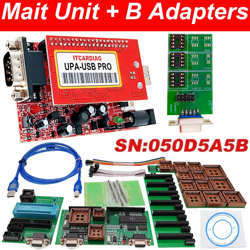 ITCARDIAG V1.3 UPA-USB SN:050D5A5B & SOP8 SOIC8 Clip ECU Chip Tunning with 350MB Full Script Upa Usb Programmer for Windows 7/10