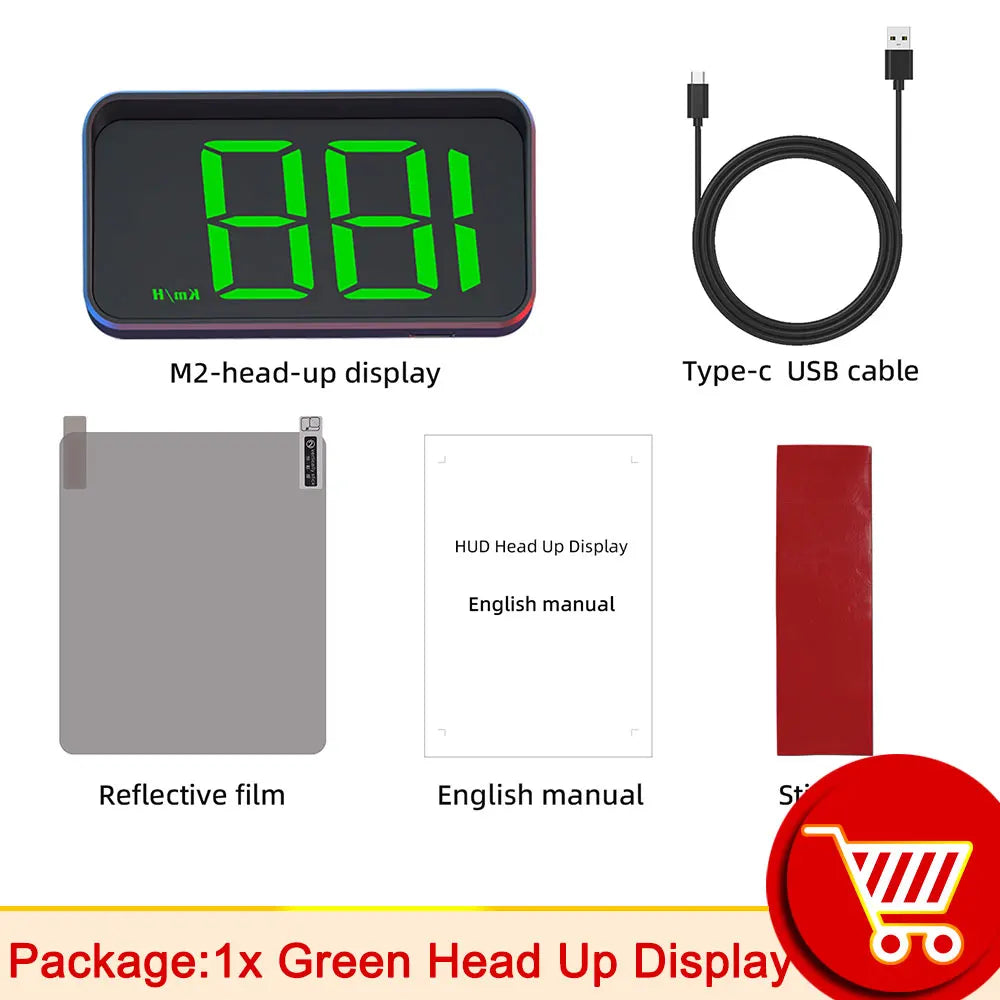 Car Head Up HD Display M2 GPS Speedometer Speed KMH Digital HUD Windshield Projector For All Cars Auto Electronics Accessories