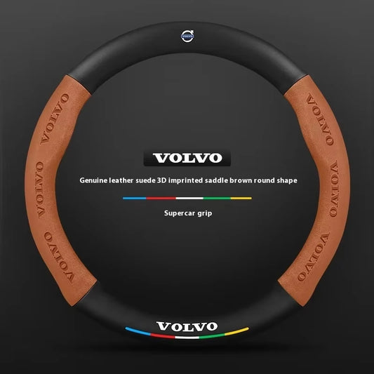 Car Steering Wheel Cover For Volvo XC40 XC60 XC70 XC90 C30 C40 S60 S80 S90 V40 V60 V90 ES90 Suede 38cm Anti-Slip Car Accessories