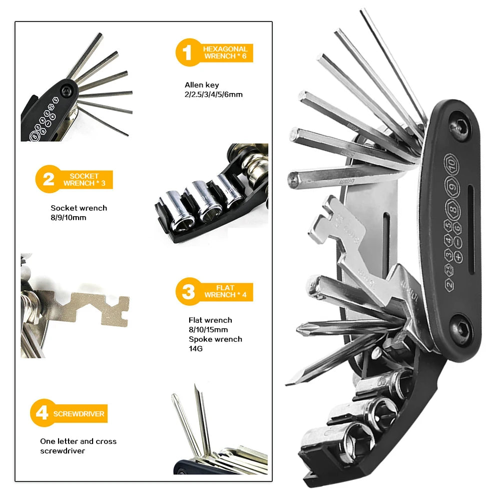 Bike Repair Tool Kit Lightweight Compact Bike Tool For Road Bike