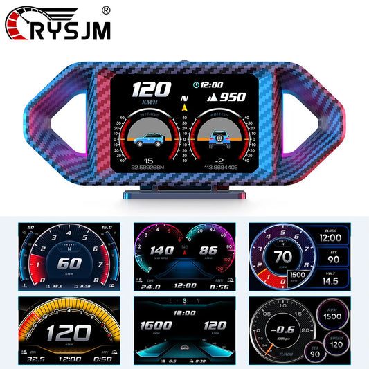 P26 Multi-function Smart Car System GPS OBD2 Head Up Display With Speedometer Tachometer Fuel Consumption Water Temp Voltage