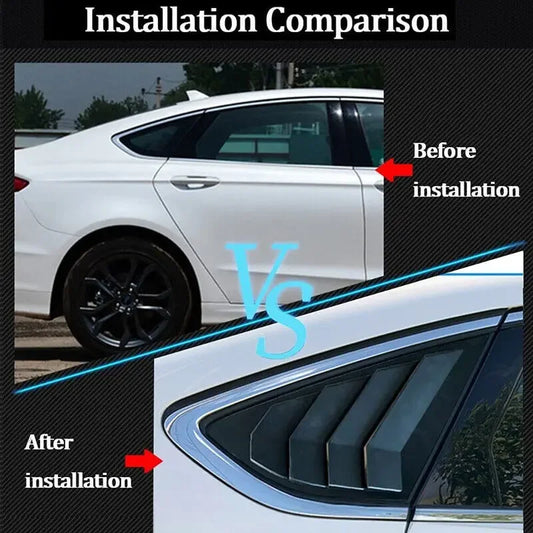For Ford Mondeo Fusion Sedan 2013-2018 Rear Window Louver Shutter Cover Side Vent Trim Windshield Cover Decor Car Accessories