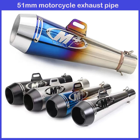 51MM motorcycle exhaust M4 escape  motorcycle pot muffler slide on SUV Motorcycle 300cc 600cc 1000cc for Huanglong 300/600 Z400
