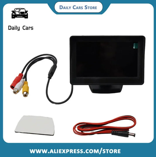4.3-Inch Car Monitor TFT LCD 480X365 Display Rear View Screen 12V 24V For Vehicle Backup Camera CCTV Home Security Surveillance