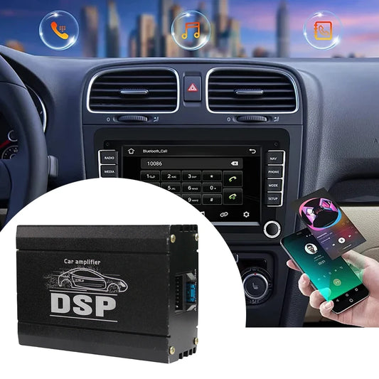 4x50W Car DSP Digital Audio Processor 4 In 6 Out DSP Car Power Amplifier Audio Digital Sound Processor for Car Audio Enhancement