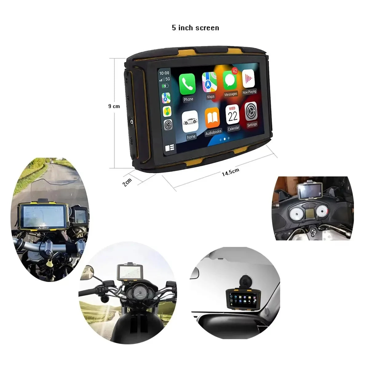 KARADAR MT5008 5-Inch Waterproof Motorcycle Touch Screen GPS – CarPlay & Android Auto motorcycle gps navegador gps moto