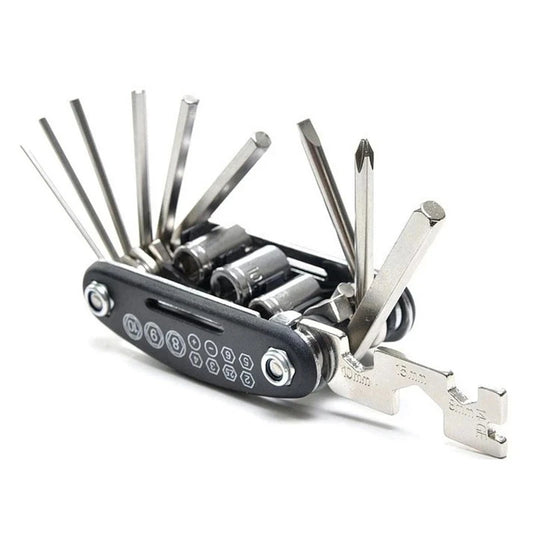 Bike Repair Tool Kits 16 in 1 Bicycle Multitool with Bike Tire Levers Hex Spoke Wrench Folding Metric Repair Tool Set 
