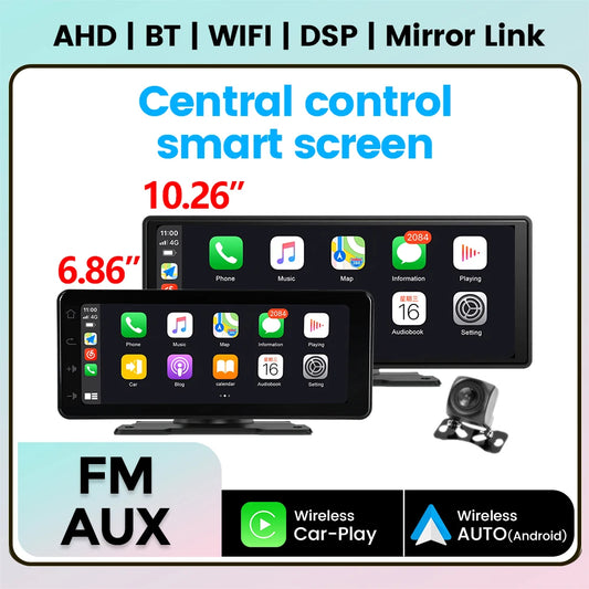 10.26/6.86inch Smart screen car intelligent systems Universal Car Raido Screen Multimedia Player Wireless Android Auto Carplay