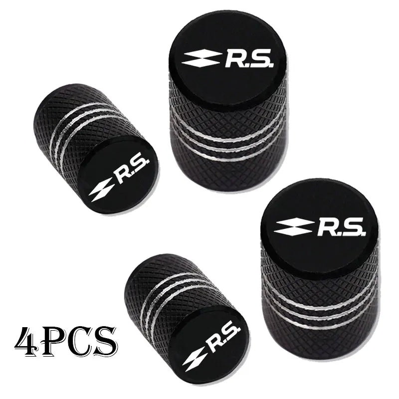 For Renault RS Clio Scenic Logan Megane Koleos Sandero Safrane Car Wheel Tire Valve Caps Tyre Stem Covers Airdust Waterproof