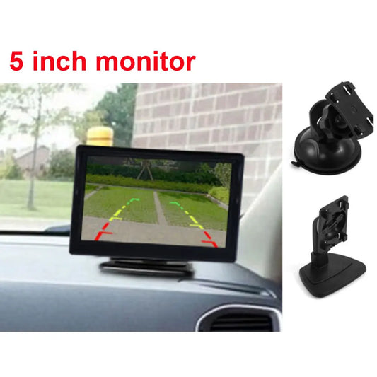 Parking 5 Inch Car Monitor TFT LCD 5" HD Digital 16:9 800*480 Screen 2 Way Video Input For Reverse Rear View Camera DVD VCD