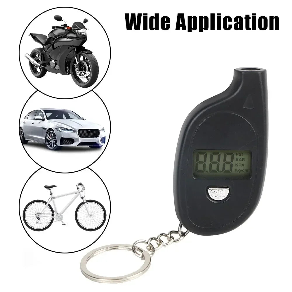 Digital Car Tire Pressure Gauge with LCD Display - Suitable for Cars, Motorcycles - Safety Alarm Feature