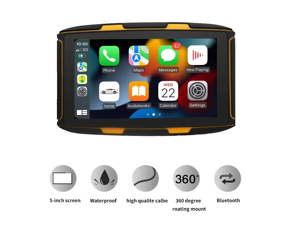 KARADAR MT5008 5-Inch Waterproof Motorcycle Touch Screen GPS – CarPlay & Android Auto motorcycle gps navegador gps moto