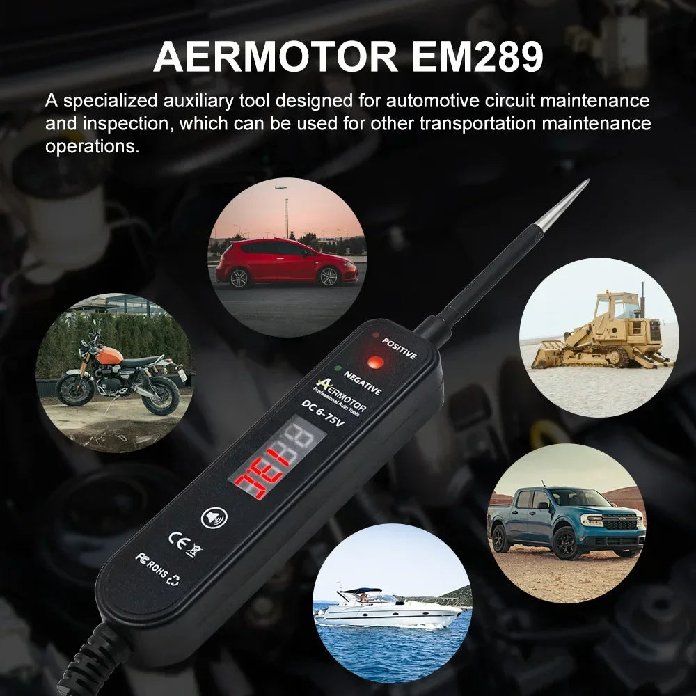 Car Circuit Tester Auto Repair Diagnostic Tool for Fault Maintenance and Testing Digital Display Automotive Electrical Pen