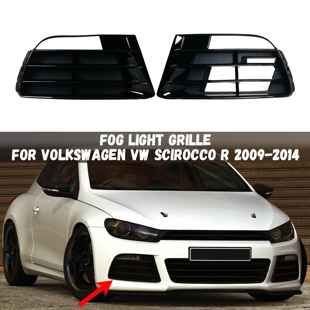 Car Front Bumper Fog Light Grille Fog Lamp Cover Frame For Volkswagen VW Scirocco R 2009 2010 2011 2012 2013 2014