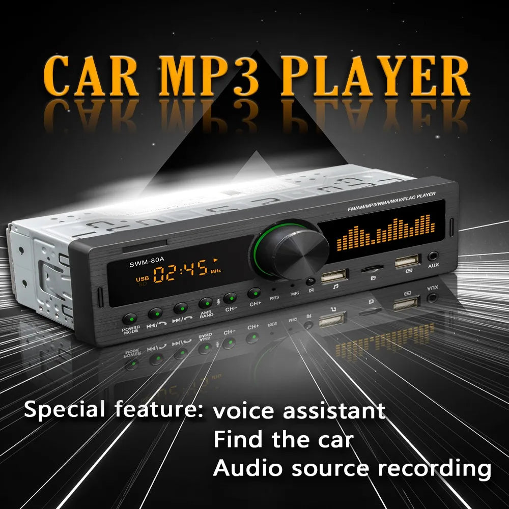 Car Radio Audio Stereo 1 Din Handsfree MP3 player AUX Input USB Bluetooth/FM/AM Audio Player Radio Station Multimedia Car Audio