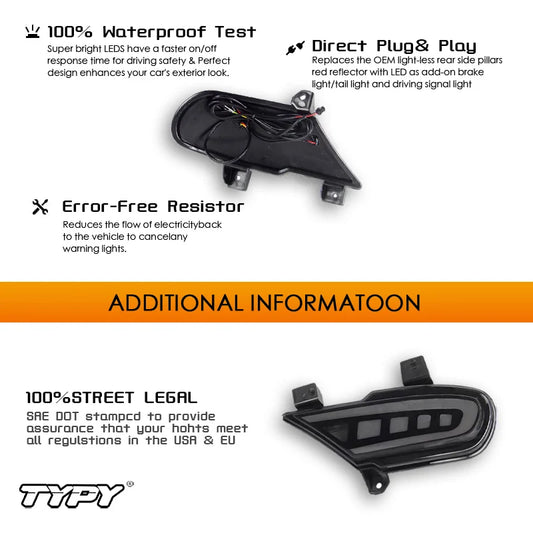 Car LED Rear Bumper Lamps For Mitsubishi Pajero Sports 2013 2014 2015 Backup Reflector Lamp Reverse Taillight Brake Turn Signal