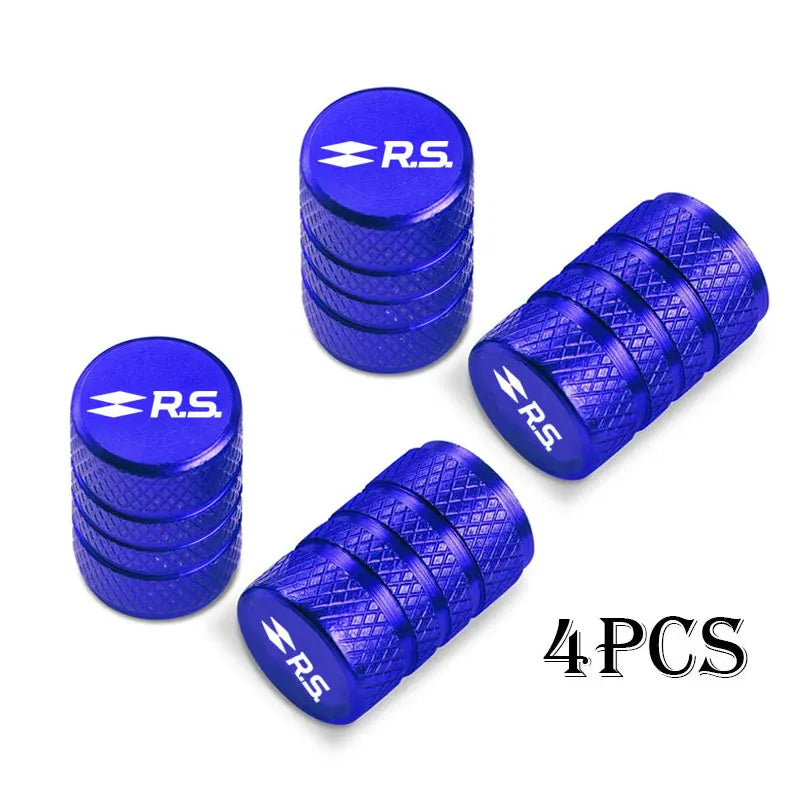 For Renault RS Clio Scenic Logan Megane Koleos Sandero Safrane Car Wheel Tire Valve Caps Tyre Stem Covers Airdust Waterproof