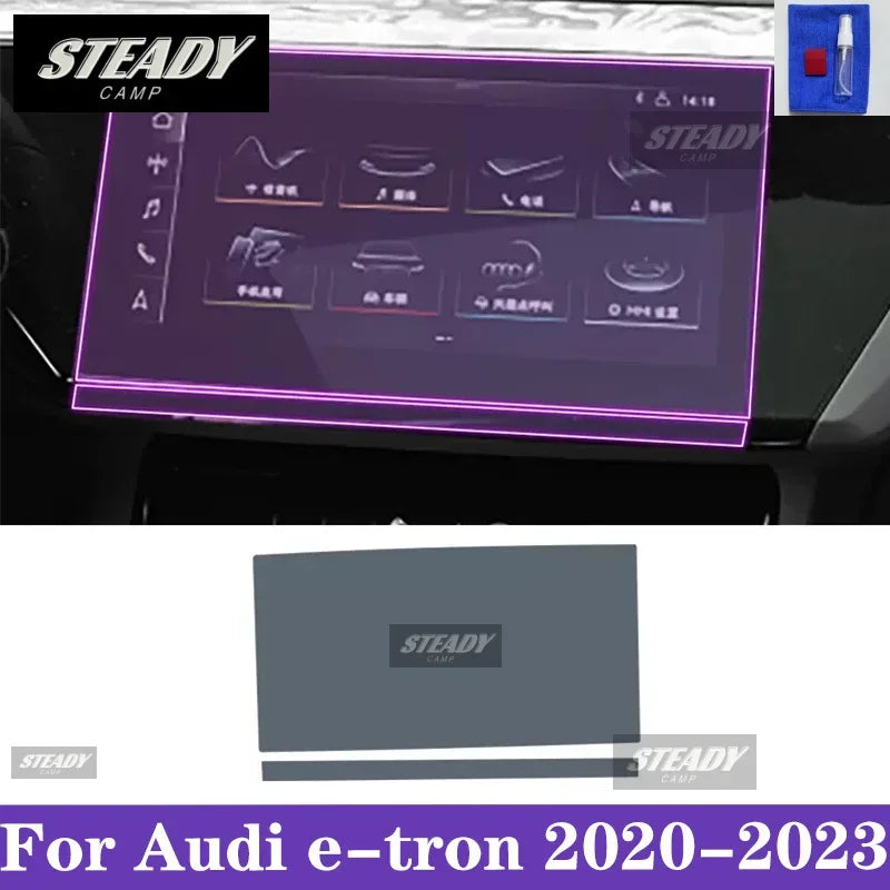 For Audi e-tron 2020-2023 Car interior Center console transparent TPU Paint protective film Anti scratch sticker LCD screen PPF