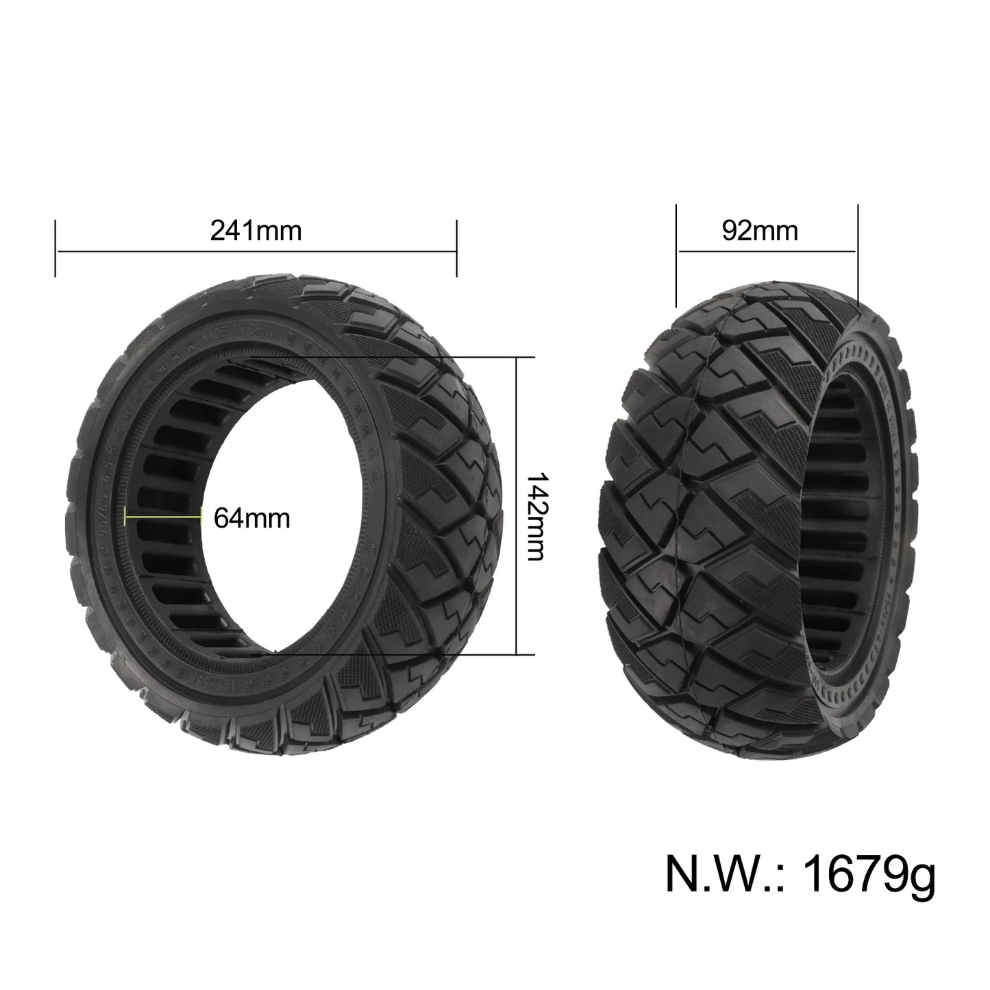  11inch Solid Tire 90/65-6.5 Rubber Tyre Anti-slip For Zero For 11X Electric Scooter Non-Pneumatic Wheels Replacement