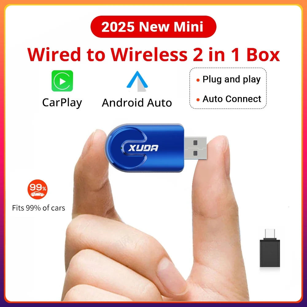 XUDA NEW Wireless CarPlay Android Auto Wireless Adapter Smart Mini Box Plug And Play WiFi Fast Connect Universal For Nissa